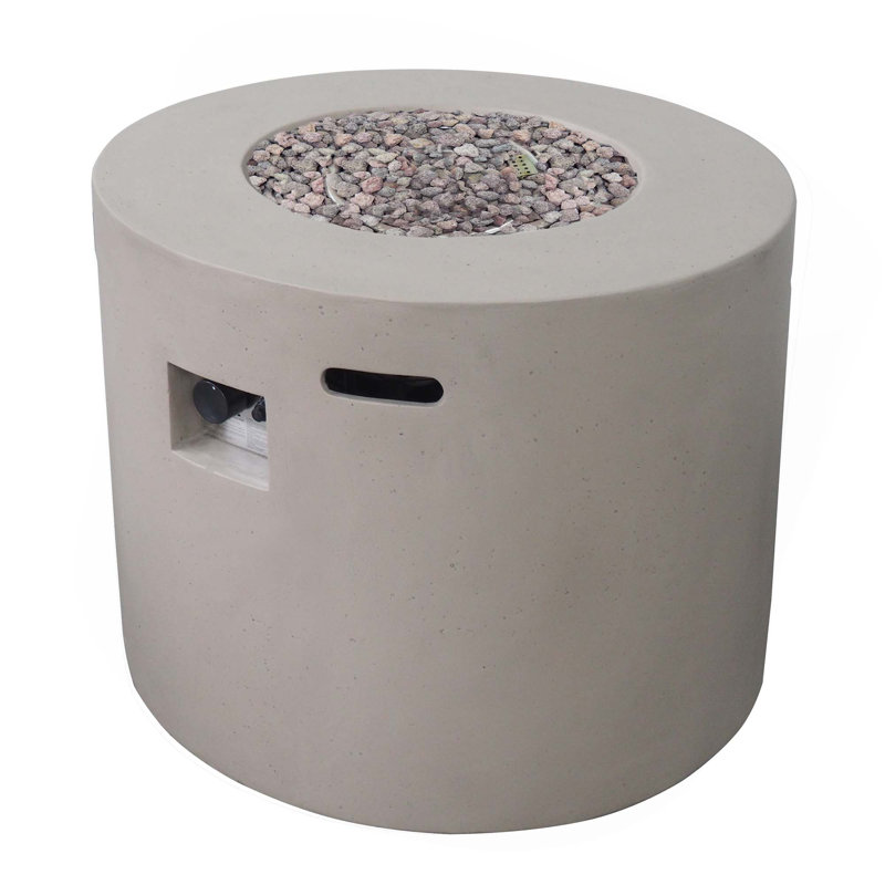 31" Round Fire Pit-40 000 Btu, Light Gray
