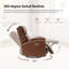 Fauteuil inclinable électrique pivotant en cuir véritable 30,25 po avec ports USB Patchogue-1793489458