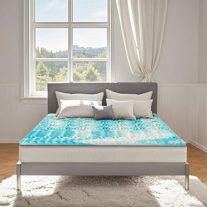 5-Zone Memory Foam Mattress Topper, Gel Infused Foam Mattress Topper For Pressure Relief Bed Topper, 2", Full