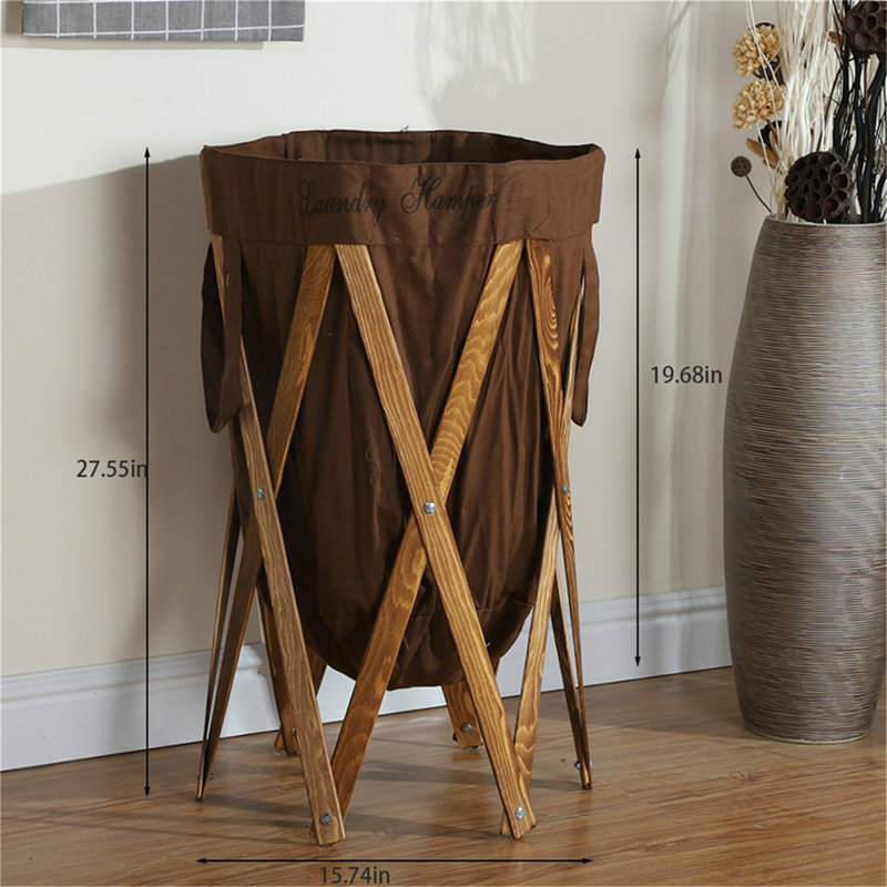 Fabric Laundry Hamper with Handles, Brown