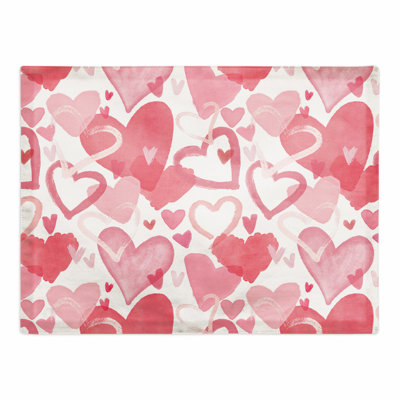 18" Cotton Placemat with Hearts