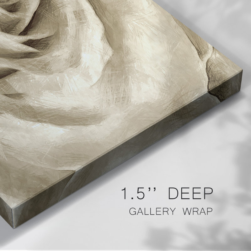 Neutral Wall Flower IV-Gallery Wrapped Canvas, 32" H x 48" W