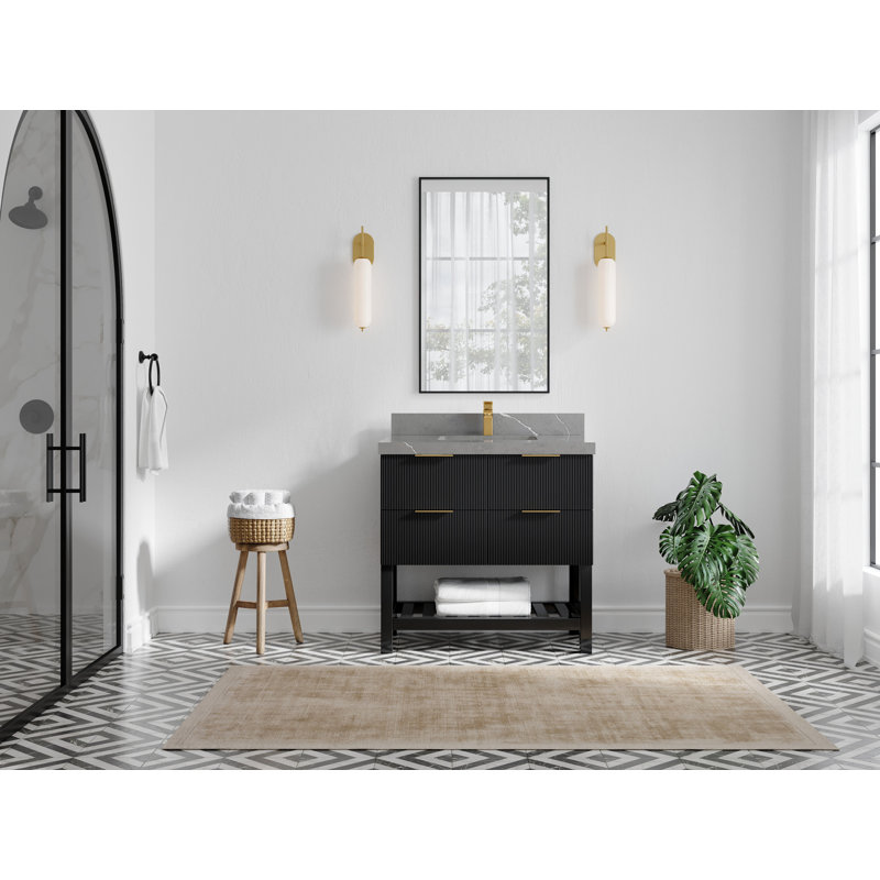 36'' Single Bathroom Vanity with Quartz Top