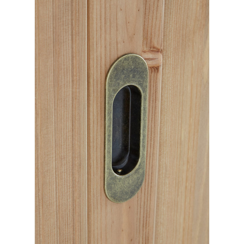 Doerun 4 Door Solid Wood Wardrobe, Natural Brown Oil