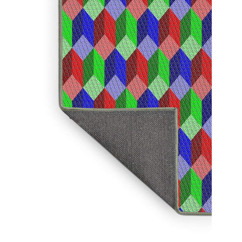 Tapis décoratif à motifs géométriques Rayford, Rectangle 2 pi x 4 pi