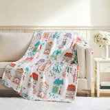 Lenox Bubble Plush 50x70 Throw, Butterfly Meadow Blue