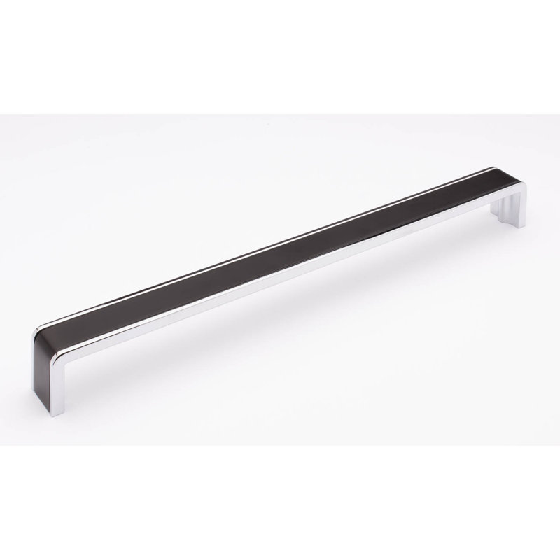 Fusion 12" Center to Center Bar Pull, Matte Black/Polished Chrome