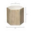 Grande table hexagonale Tiney en bois naturel et marbre blanc-1305335143