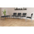 Ensemble de meubles de qualité commerciale en acier Lenox | Chaise 4 invités et banc 2 places