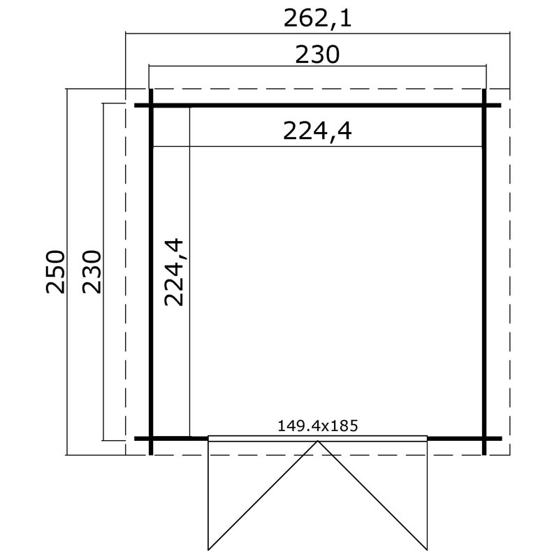 Lasita Ingo 230 - 8 x 8 Ft. Summerhouse With Single Glazing (28mm)