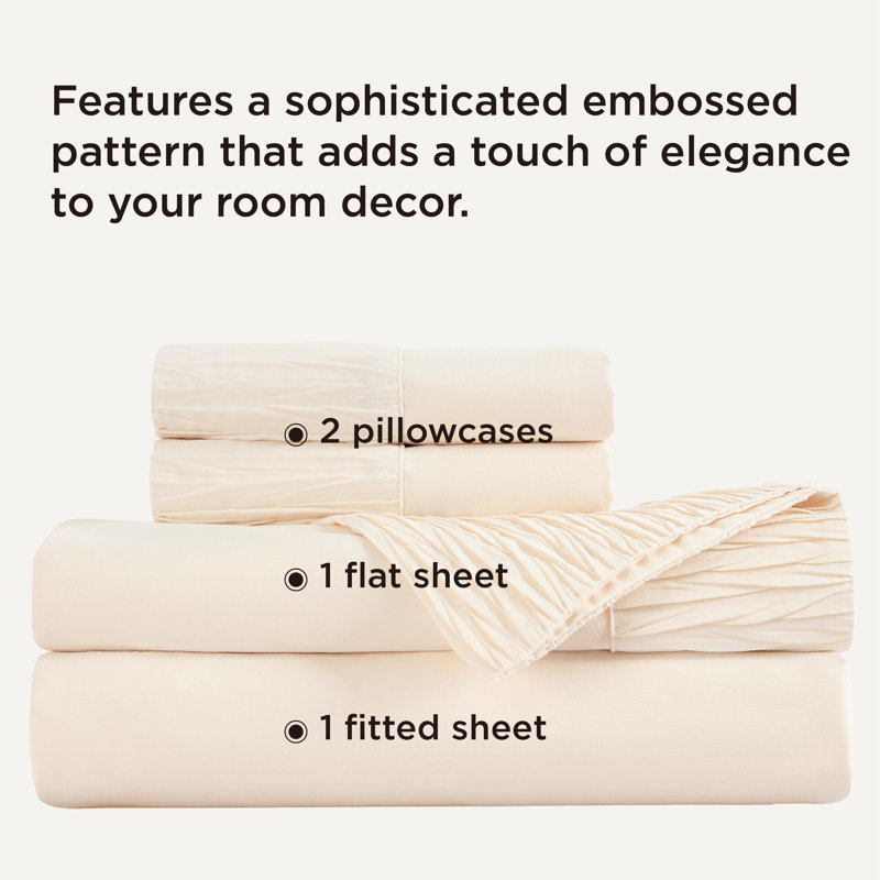 Ensemble de draps - 4 pièces de draps doux - respirant et rafraîchissant - hôtel de luxe - literie en microfibre de polyester facile d'entretien pour femmes, hommes