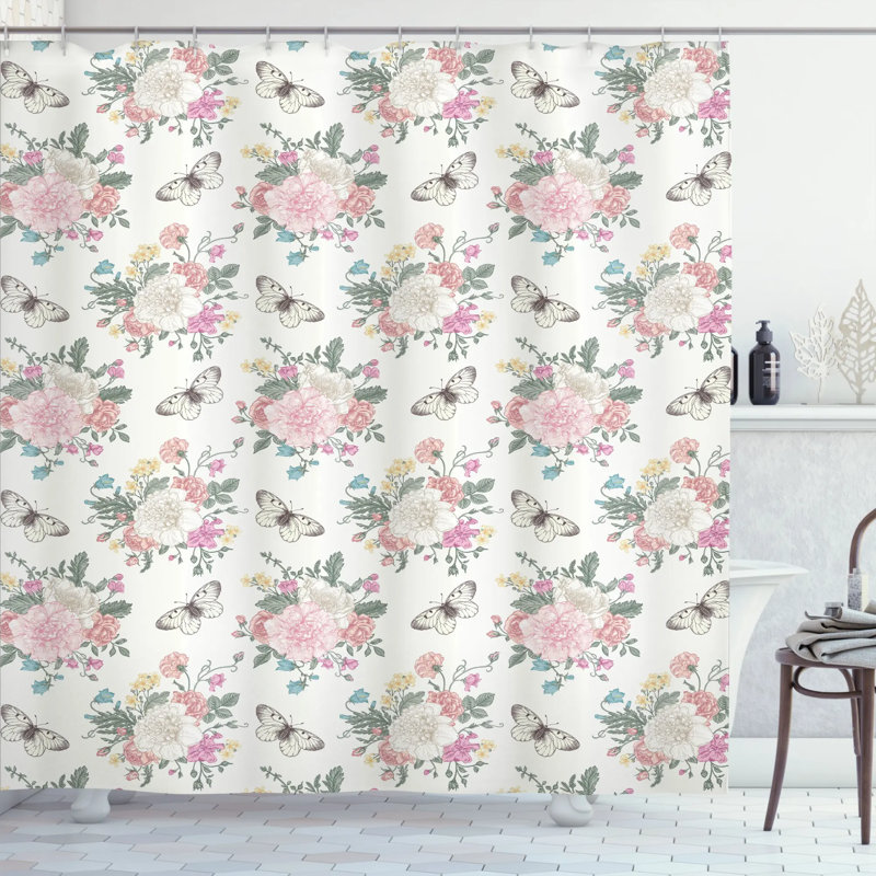 Shower Curtain with Hooks Included, 75" H x 69" W