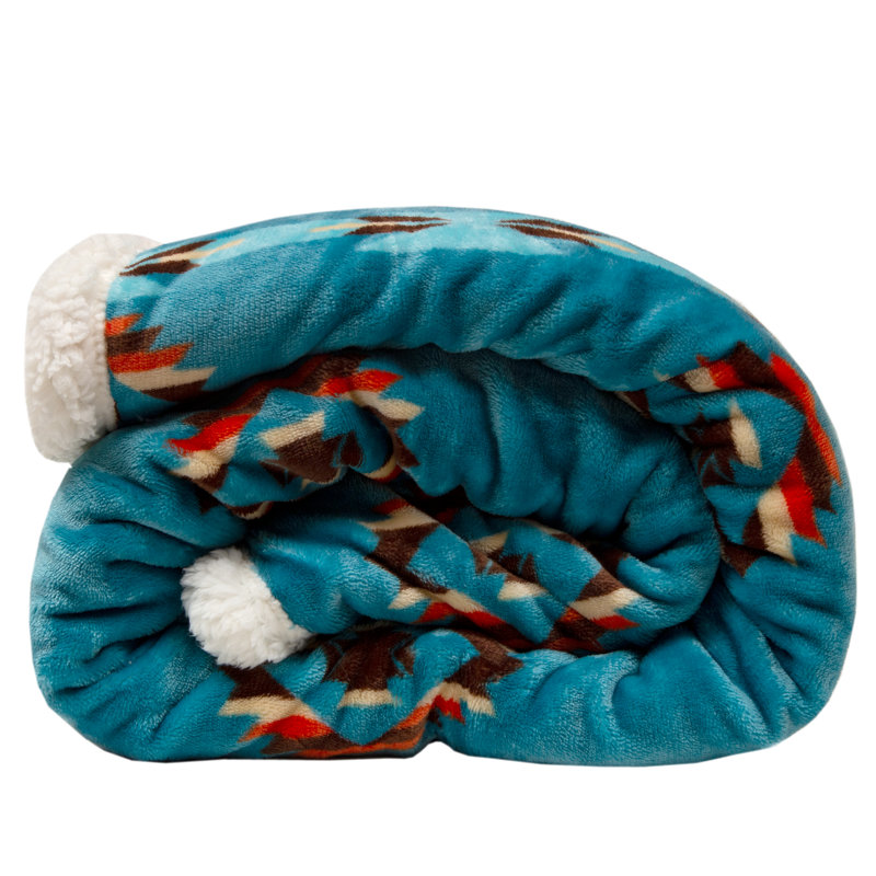 Turquoise Southwest Plush throw