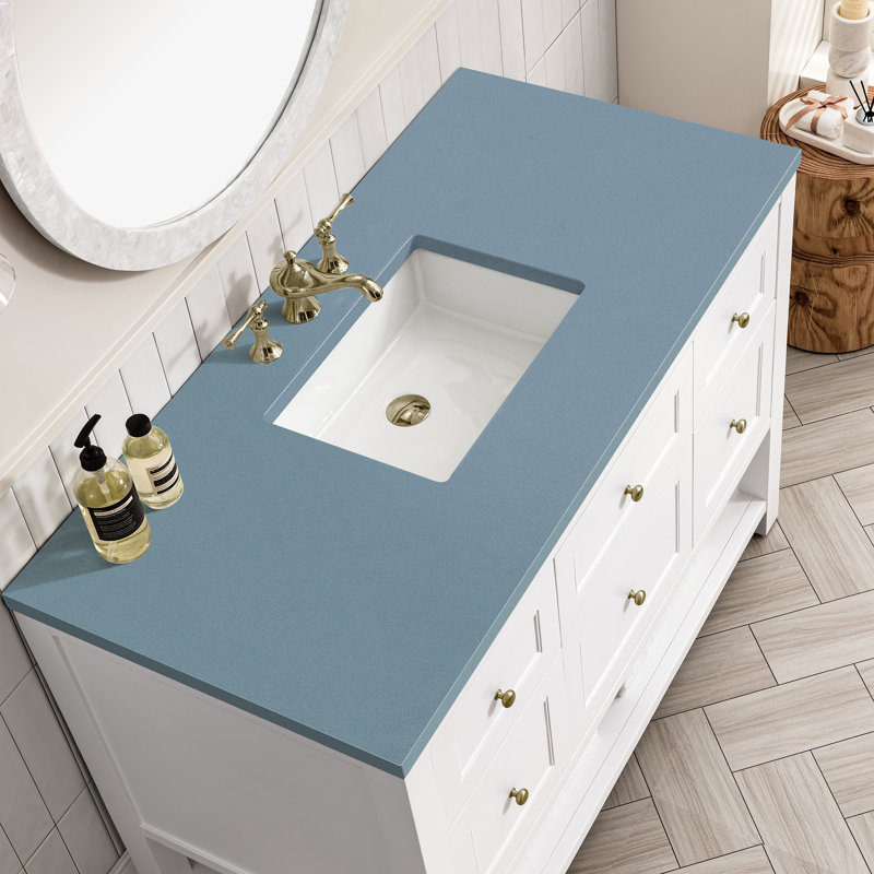 Breckenridge 48'' W Single Vanity, Cala Blue, 8" Widespread, Bright White