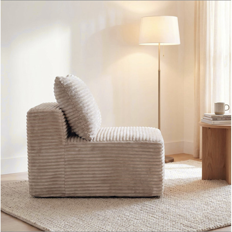 Canapé modulaire à compression en velours côtelé Corduroy, Velours côtelé beige
