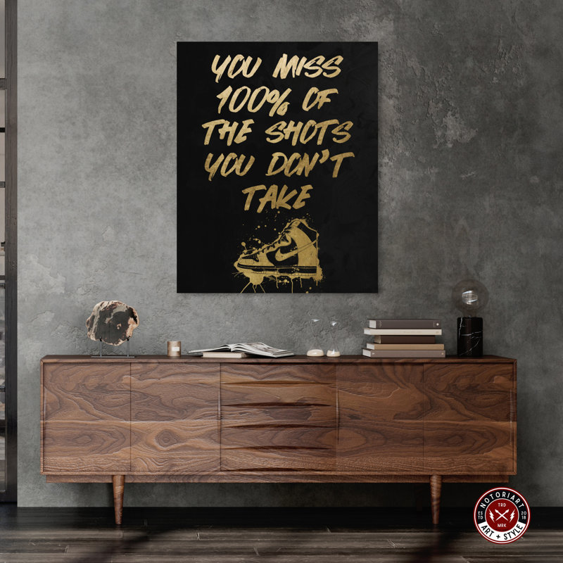 Gold and Black Motivational Quote Canvas Wall Art, 36" x 30"