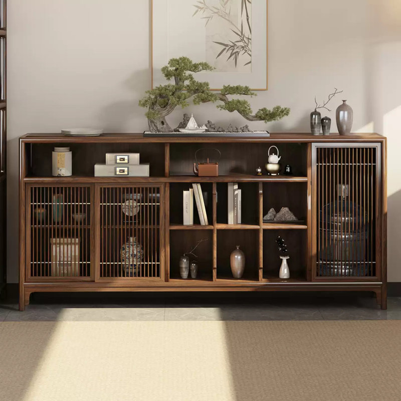 All-Solid Wood Retro-Style Sideboard