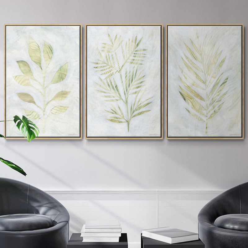 Breezy Fronds I 3 pièces, H 27 po x l 54 po, Naturel