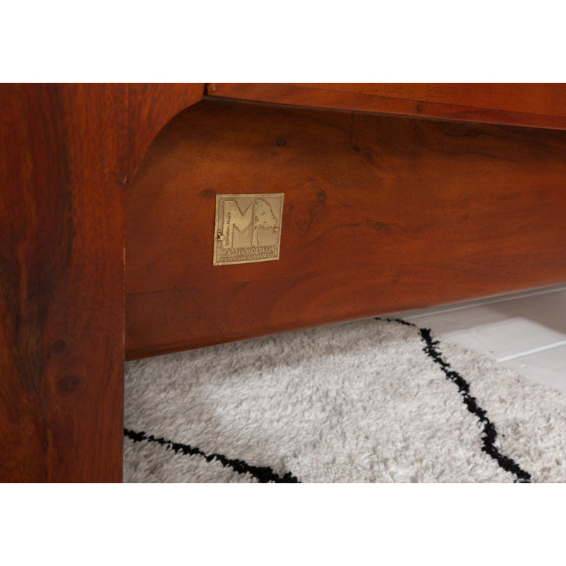 Bueno Solid Wood Bed, Honey, 180 x 200cm