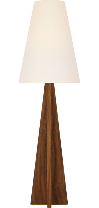 Crue 66" Floor Lamp with Linen Shade, Natural Walnut