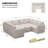Upholstered 110.2 " U-Shaped Sofa Bed-101957209