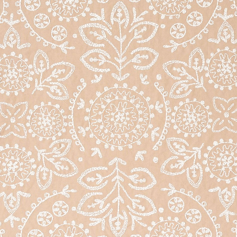 Tissu brodé Tiana, Naturel