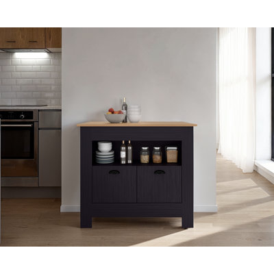 Kardel Kitchen Island with Manufactured Wood Top by Red Barrel Studio