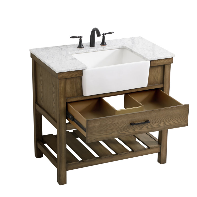 Ensemble de meuble-lavabo simple 36 po Booneville, Bois flottant