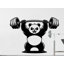 Adhésif mural Panda Gym Bodybuilder Fitness Decor Workout Art