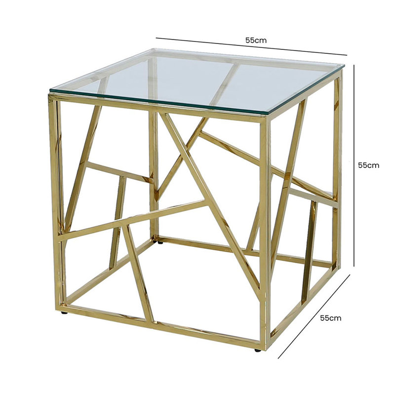 Sofa Side Table for Living Room Furniture, Metal End Table, 55cm Bed Side Table, Gold