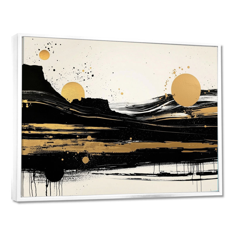 Radiant Drift of Canyon Desert III - impression d'art mural Canyon, Impression dans un cadre flottant sans passe-parto, Blanc