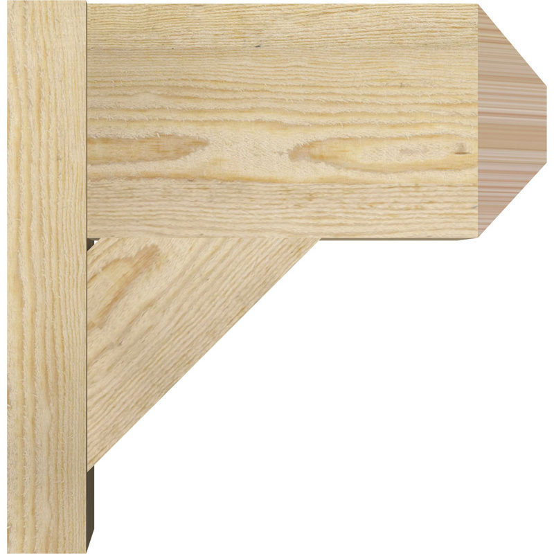 Artisan traditionnel en bois rustique, Sapin Douglas de 8 po (sciage brut), P 14 po x H 14 po