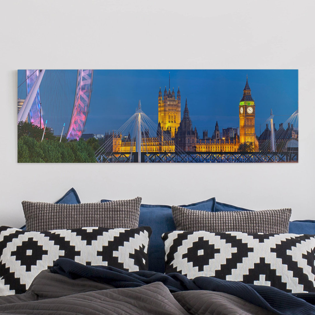 Leinwandbild Big Ben and Westminster Palace in London at Night