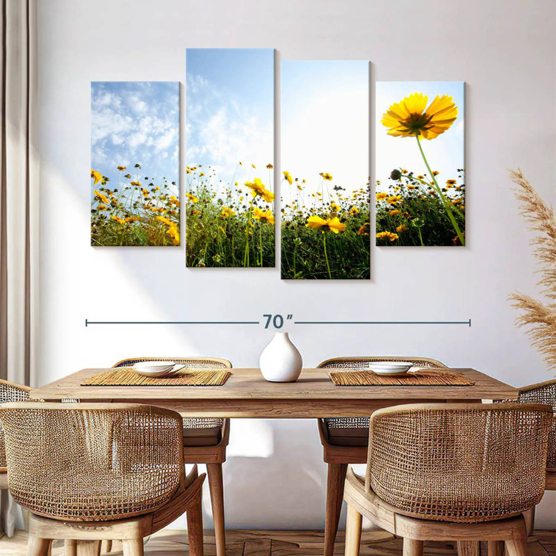 Harnek Yellow Summer Flowers, 42" H x 68" W