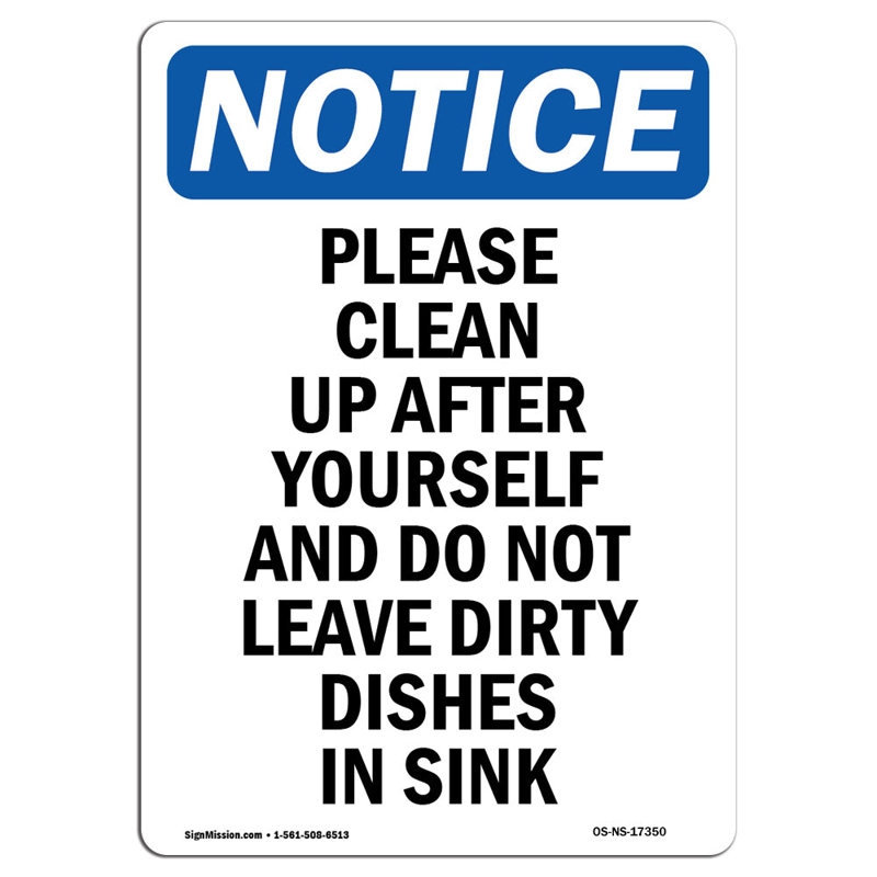 Please Clean Up After Yourself Sign