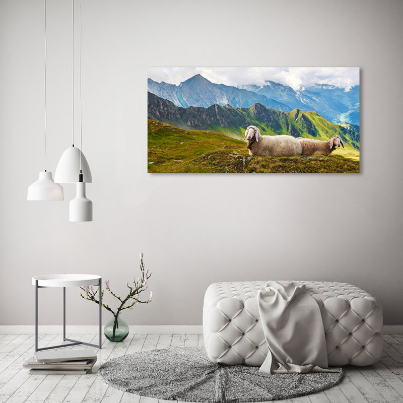 Sheep in the Alps 1 Piece Wall Art on Canvas