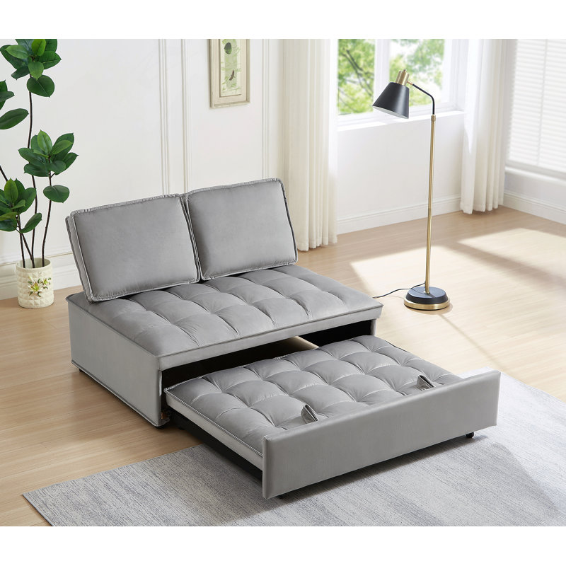 Canapé-lit convertible polyvalent avec dossiers amovibles pour le confort de la maison, Gris