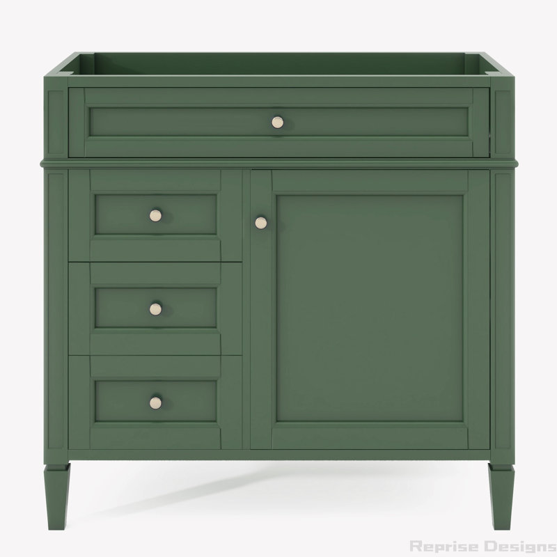 Base de meuble-lavabo simple 35 po seulement, Vert, Or