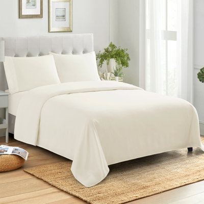 100% Cotton Percale 4-Piece Solid Sheet Set