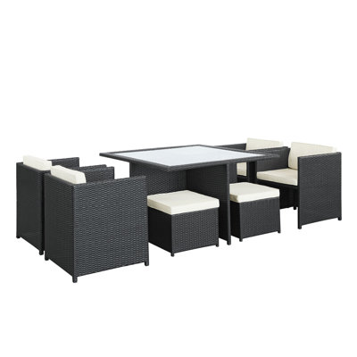 Ensemble de mobilier d'extérieur en rotin 9 pièces Modway Inverse Wicker