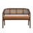 Solenne Mid-Century Modern Solid Wood & Cane Upholstered Loveseat with Curved Frame-124279737