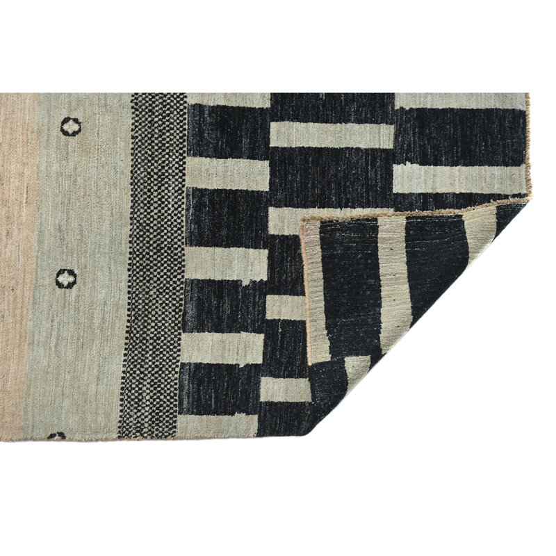 Gabbeh Hand-Knotted High-Quality Rust and Black Area Rug