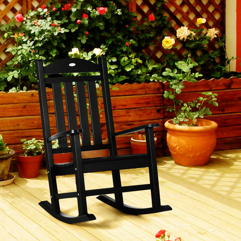 Chaise berçante d'extérieur Outsunny (excluant la table), Noir