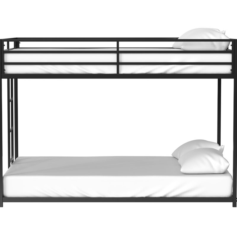 Lit superposé double au-dessus de métal pour et pour les adolescents, conception peu encombrante, échangeable, caractéristiques, sans sommier, chambre à coucher avec environnement de sommeil confortable, capacité de poids élevée, installation simple