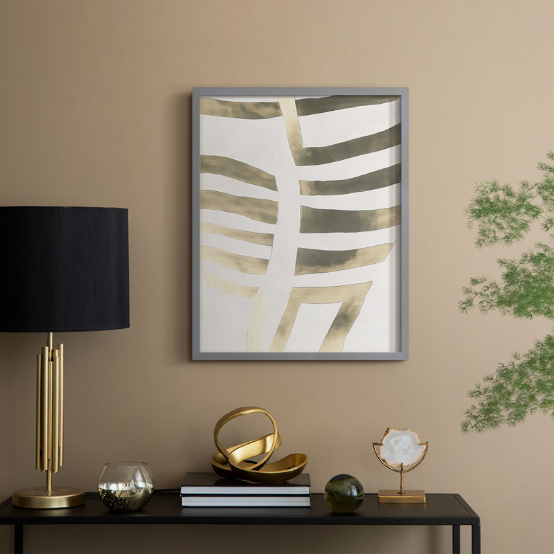 Abstrait, reproduction encadrée «CCXCI» - prête à être accrochée - fabriquée aux États-Unis, H 10 po x l 8 po, Gris