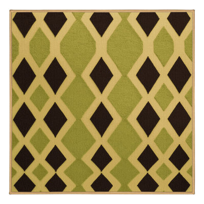Machine Washable Trellis Brown Area Rug