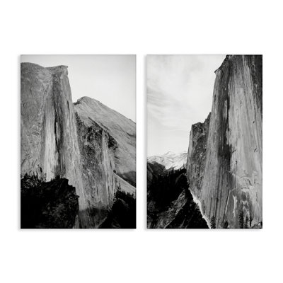 Ensemble de 2 toiles monochromes sur les falaises de Yosemite, design par Gemma Bardot