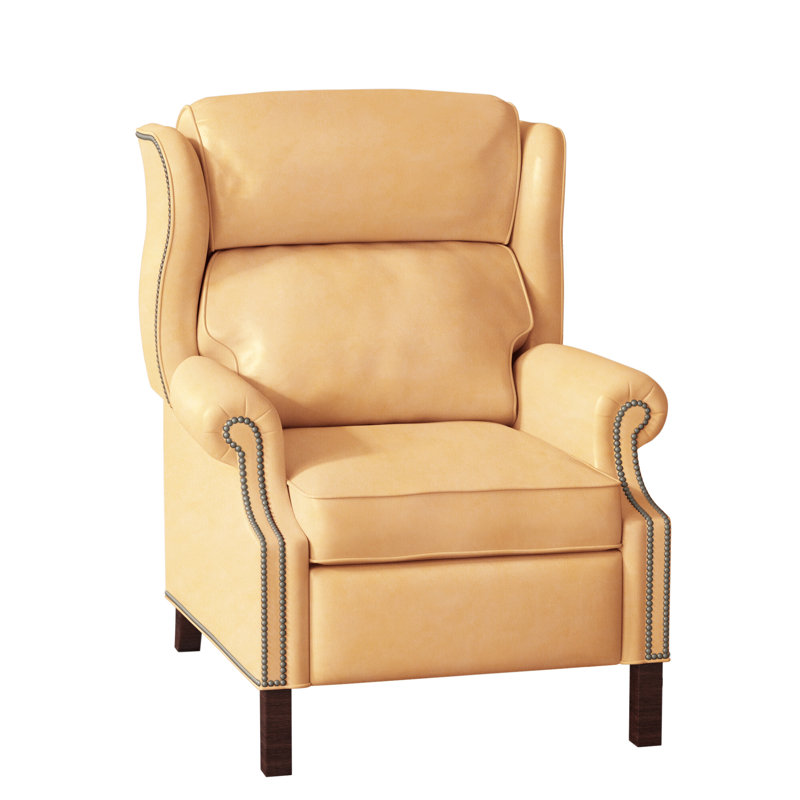 Presidential Recliner, Anilina Cacao Genuine Leather, Mahogany, Pewter