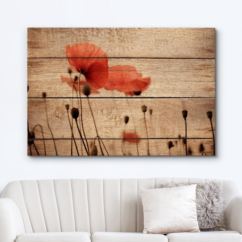 Champ de coquelicots rouges sur toile