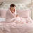 Bedsure Pink Comforter Set-Gathered Bow Queen Size-123165328-123165326